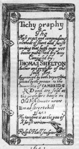 Shelton, Tachygraphy